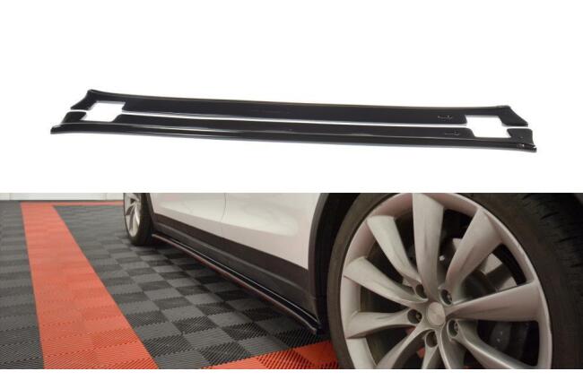 Maxton Design Seitenschweller (Paar) V.1 für Tesla Model X Hochglanz schwarz