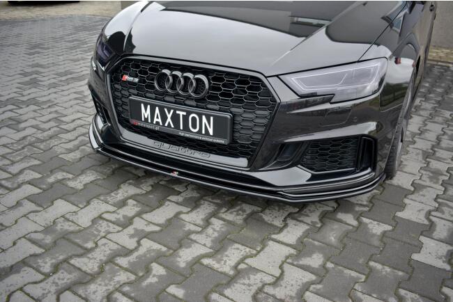 Maxton Design Frontlippe V.2 für Audi RS3 8V Sportback Facelift Hochglanz schwarz