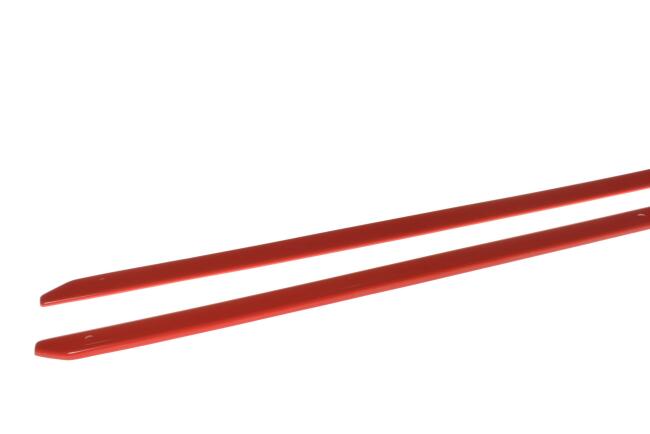 Maxton Design Seitenschweller (Paar) V.2 für VW Golf 7 R / R-Line / R-Line Facelift ab 03/2017 Hochglanz schwarz mit roten Streifen
