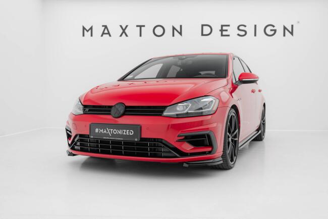 Maxton Design Frontlippen Flaps V.8 für VW Golf 7 R / R-Line / R-Line Facelift ab 03/2017 Hochglanz schwarz