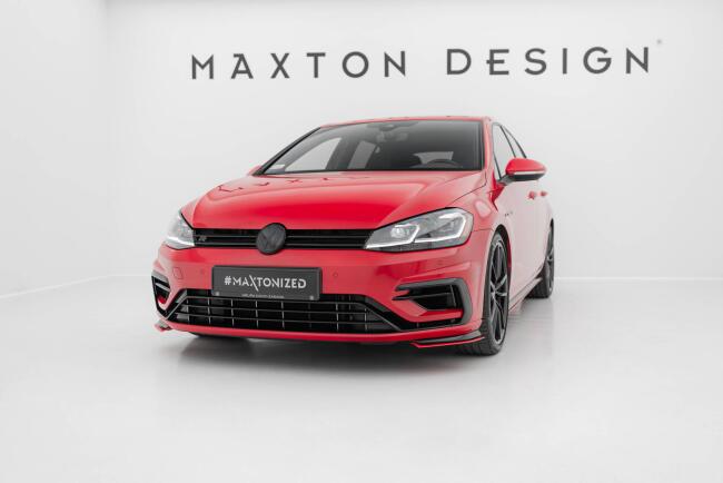 Maxton Design Frontlippen Flaps V.8 für VW Golf 7 R / R-Line / R-Line Facelift ab 03/2017 Hochglanz rot