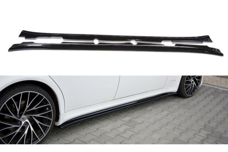Maxton Design Seitenschweller (Paar) für Maserati Quattroporte V Mk5 Facelift Hochglanz schwarz