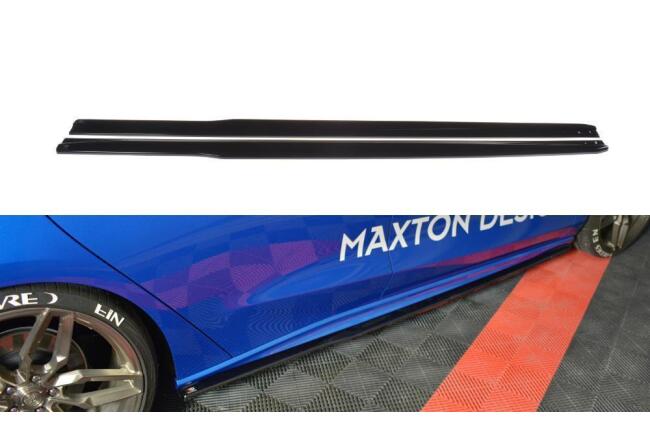 Maxton Design Seitenschweller (Paar) V.3 für Ford Focus ST-Line Mk4 Hochglanz schwarz