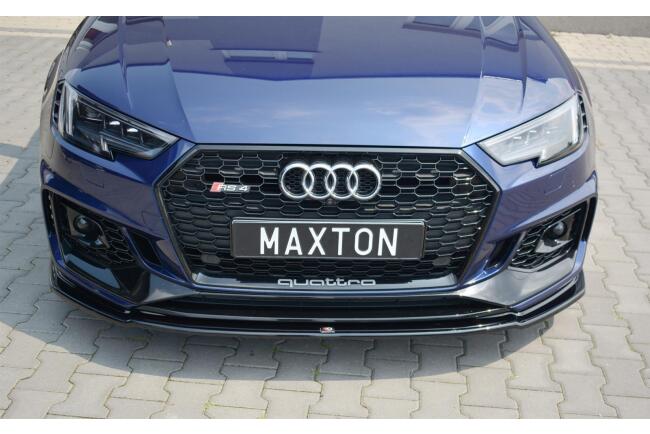 Maxton Design Frontlippe V.2 für Audi RS4 B9 Hochglanz schwarz