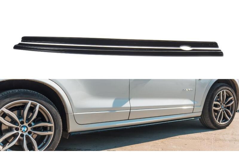 Maxton Design Seitenschweller (Paar) für BMW X3 F25 M Paket Facelift Hochglanz schwarz