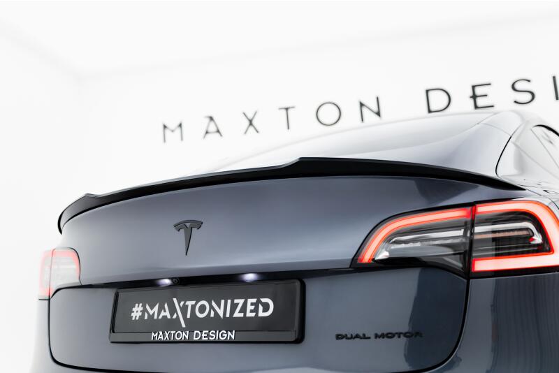 Maxton Design Heckspoiler Lippe für Tesla Model 3 Hochglanz schwarz