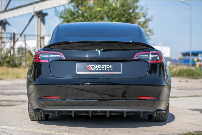 Diffusor Heckansatz Flaps für Tesla Model 3 Hochglanz schwarz