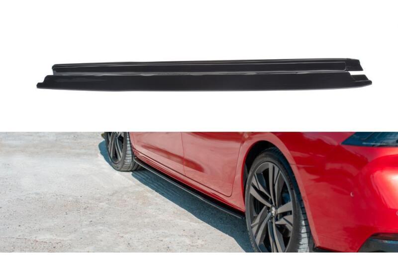 Maxton Design Seitenschweller (Paar) für Diffusor Peugeot 508 II Hochglanz schwarz