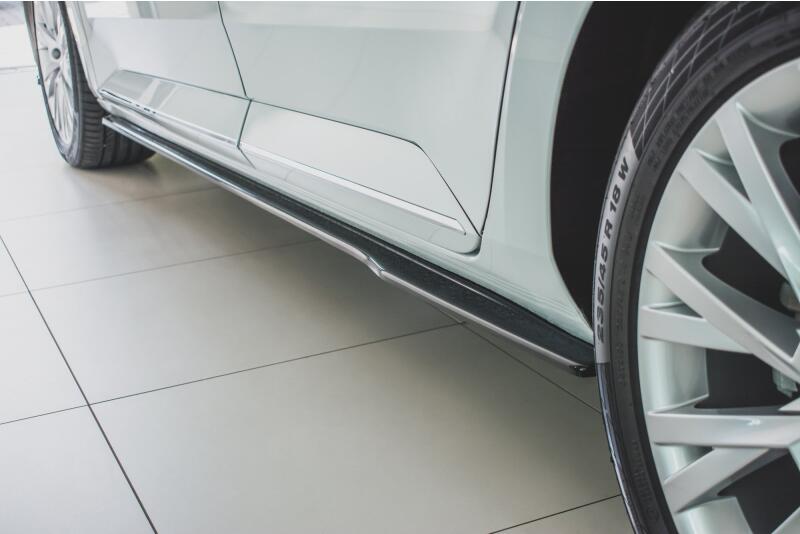 Maxton Design Seitenschweller (Paar) für Diffusor Skoda Superb 3 III 3V Facelift Hochglanz schwarz