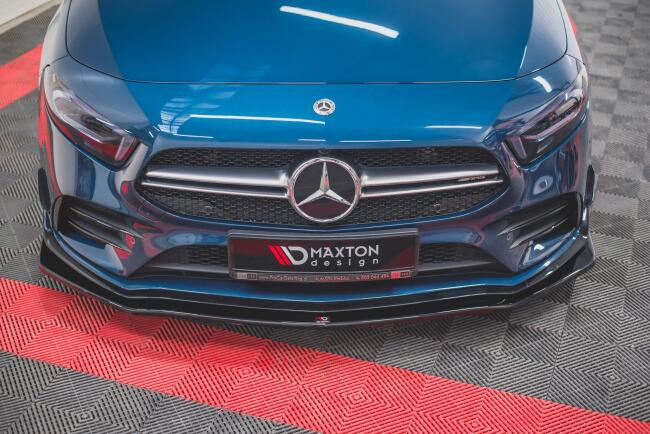 Maxton Design Frontlippe V.1 für Mercedes A-Klasse 35 AMG Aero W177 (2018-2023) Hochglanz schwarz