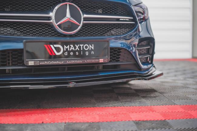 Maxton Design Frontlippe V.1 für Mercedes A-Klasse 35 AMG Aero W177 (2018-2023) Hochglanz schwarz