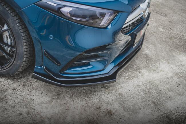 Maxton Design Frontlippe V.2 für Mercedes A35 AMG Aero W177 (2018-2023)Hochglanz schwarz