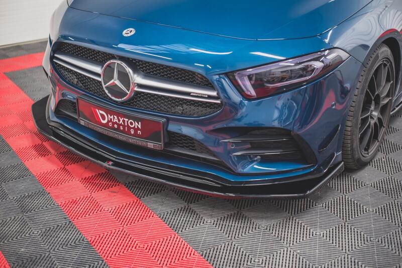 Maxton Design Frontlippe V.3 für Mercedes A-Klasse 35 AMG Aero W177 (2018-2023) Hochglanz schwarz