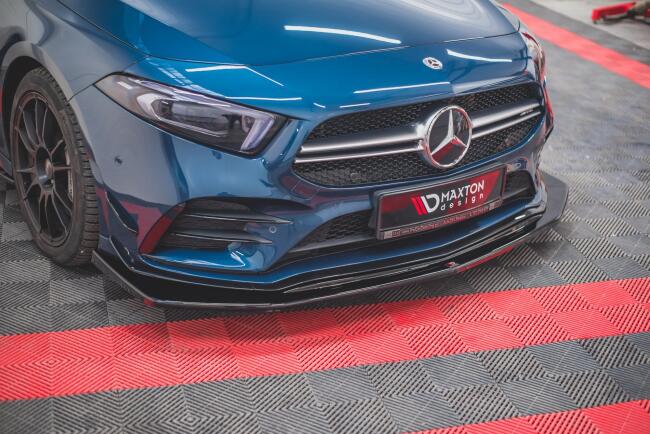 Maxton Design Frontlippe V.3 für Mercedes A-Klasse 35 AMG Aero W177 (2018-2023) Hochglanz schwarz