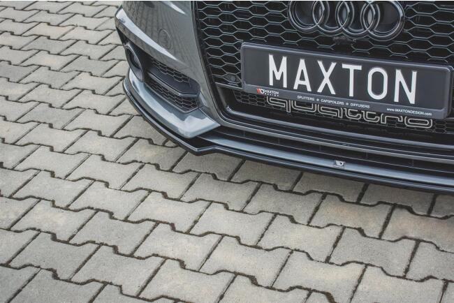 Maxton Design Frontlippe für Audi S6 / A6 S-Line C7 Facelift Hochglanz schwarz