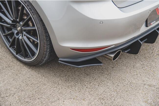 Maxton Design Racing Diffusor Flaps V.2 für VW Golf 7 GTI / GTD matt schwarz