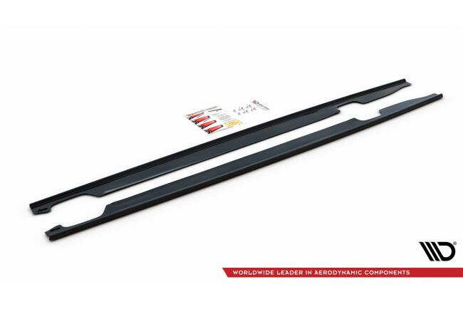 Maxton Design Seitenschweller (Paar) V.2 für Audi S6 / A6 S-Line C7 Facelift Hochglanz schwarz
