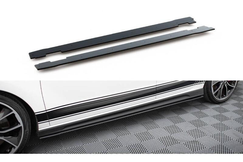 Maxton Design Street Pro Seitenschweller (Paar) V.2 für Hyundai I30 N Mk3 Hatchback / Fastback matt schwarz