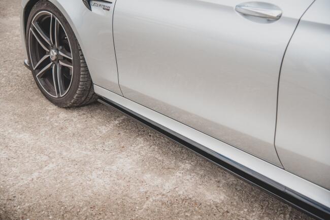 Maxton Design Seitenschweller (Paar) für Mercedes E63 AMG Kombi S213 Hochglanz schwarz
