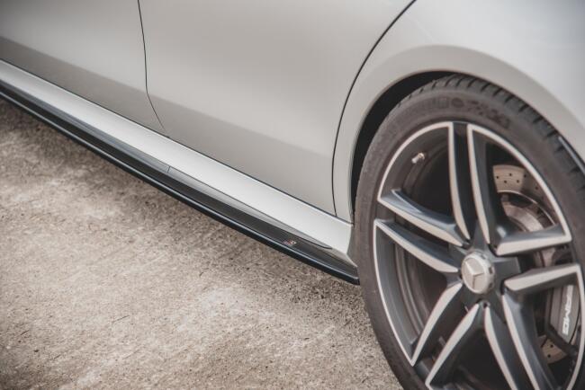 Maxton Design Seitenschweller (Paar) für Mercedes E63 AMG Kombi S213 Hochglanz schwarz