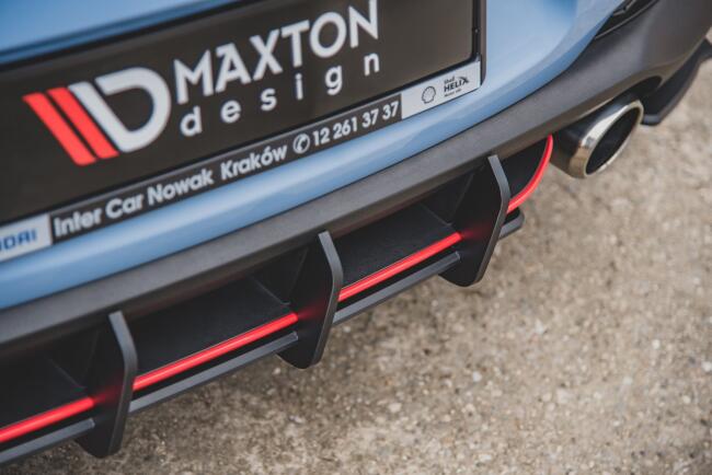 Maxton Design Racing Heckdiffusor V.2 für Hyundai I30 N Mk3 Hatchback matt schwarz