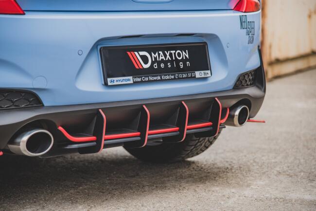 Maxton Design Street Pro Heckdiffusor V.2 für Hyundai I30 N Mk3 Hatchback matt schwarz