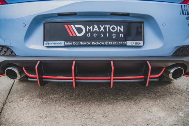 Maxton Design Street Pro Heckdiffusor V.3 für Hyundai I30 N Mk3 Hatchback matt schwarz