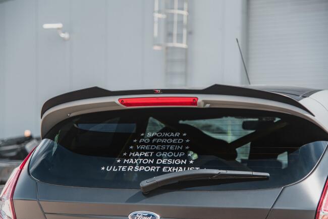 Maxton Design Heckspoiler Lippe für Ford Fiesta ST Mk7 Black and White Edition Facelift Hochglanz schwarz