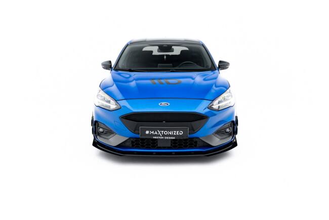 Maxton Design Street Pro Frontlippe für Ford Focus ST / ST-Line Mk4 schwarz + Glanz Flaps