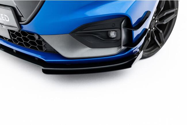 Maxton Design Street Pro Frontlippe für Ford Focus ST / ST-Line Mk4 schwarz + Glanz Flaps