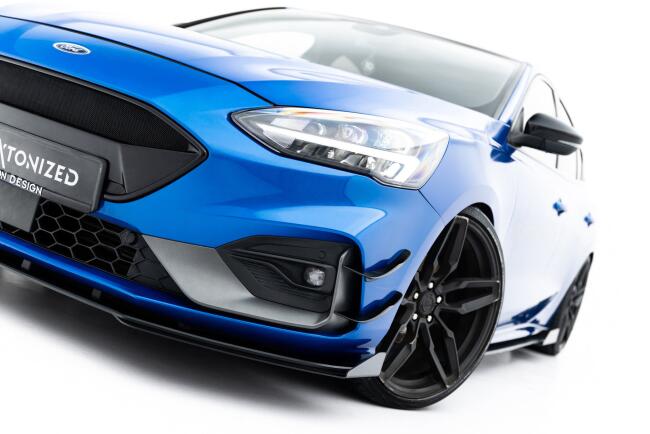 Maxton Design Street Pro Frontlippe für Ford Focus ST / ST-Line Mk4 schwarz + Glanz Flaps