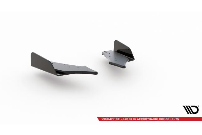 Maxton Design Street Pro Diffusor Flaps für Ford Focus ST Mk4 matt schwarz mit Hochglanz Flaps