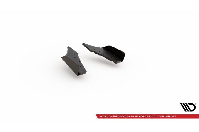 Maxton Design Street Pro Diffusor Flaps für Ford Focus ST Mk4 matt schwarz mit Hochglanz Flaps