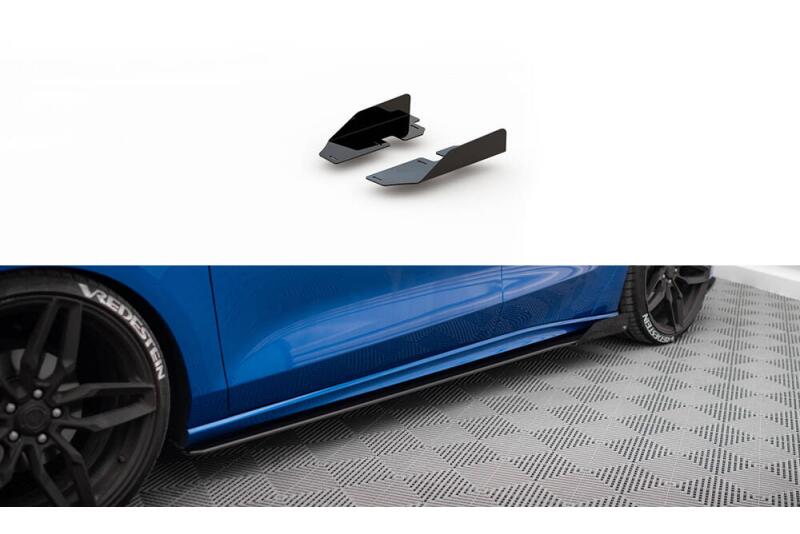 Maxton Design Street Pro Schweller Flaps für Ford Focus ST / ST-Line Mk4 Hochglanz schwarz