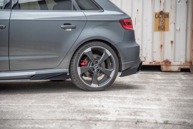 Maxton Design Street Pro Heckdiffusor Flaps für Audi RS3 8V Sportback vor Facelift Hochglanz schwarz