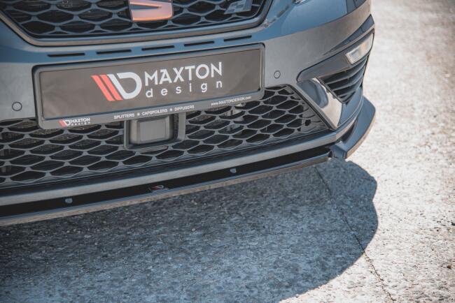 Maxton Design Frontlippe V.6 für Seat Leon 3 (Typ 5F) Cupra / FR Facelift Hochglanz schwarz