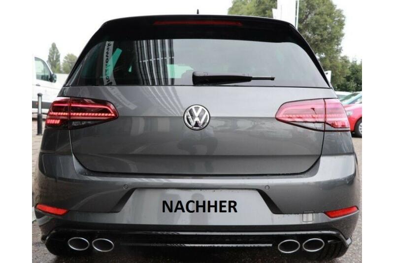 Sportauspuff Endschalldämpfer für VW Golf 7 Facelift 2017-2020 Endrohre 120x80mm