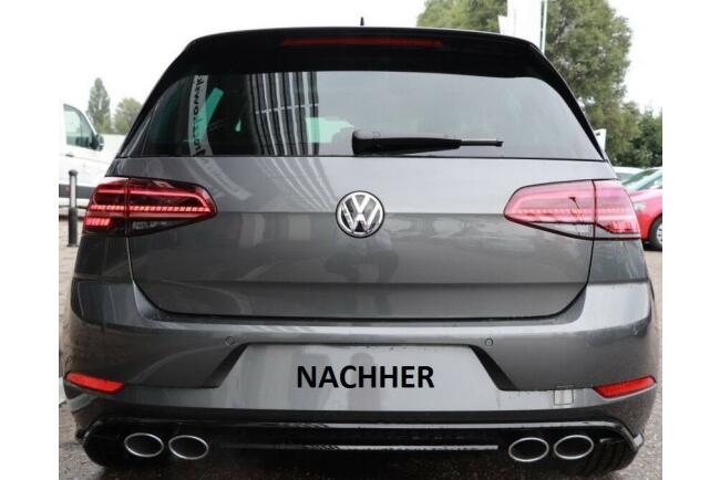 Edelstahl Sportauspuff Endschalldämpfer für VW Golf 7 Facelift 2017-2020 Endrohre 120x80mm