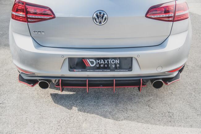 Maxton Design Street Pro Heckdiffusor V.2 für VW Golf 7 GTI schwarz matt mit ABE