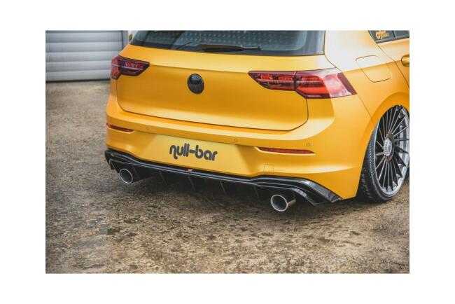 Edelstahl Sportauspuff Endschalldämpfer für VW Golf 8 1.5 TSI 110 kW Endrohre 2x100mm scharfkantig