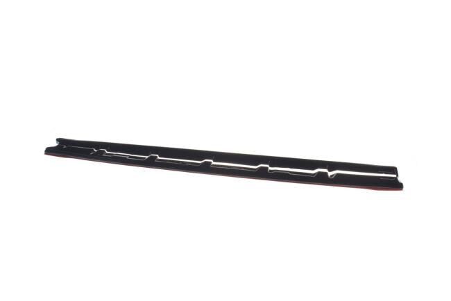 Maxton Design Seitenschweller (Paar) V.4 für Subaru Impreza WRX STI 2014-2021 Hochglanz schwarz mit roten Streifen