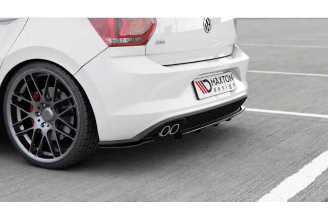 Maxton Design Heckdiffusor DTM Look für VW Polo 6 GTI Hochglanz schwarz