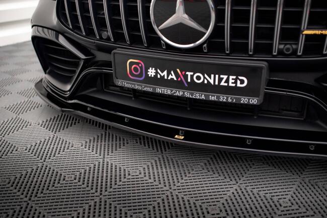 Maxton Design Frontlippe V.2 für Mercedes GT 63 AMG S 4 Türer Coupe Hochglanz schwarz