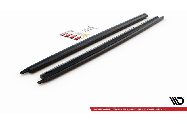 Maxton Design Seitenschweller (Paar) für Peugeot 207 Sport Hochglanz schwarz