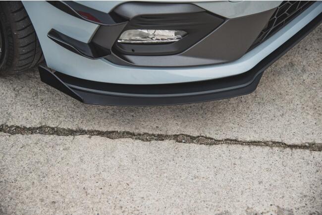 Maxton Design Street Pro Frontlippe für Ford Fiesta ST / ST-Line Mk8 schwarz + Glanz Flaps