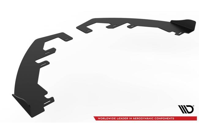 Maxton Design Street Pro Frontlippe für Ford Fiesta ST / ST-Line Mk8 schwarz + Glanz Flaps