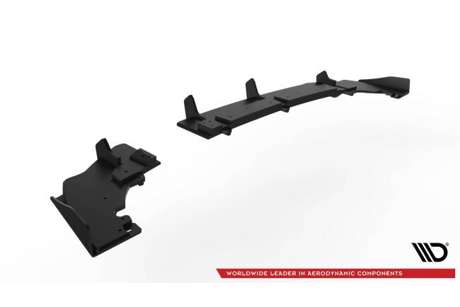 Maxton Design Street Pro Heckdiffusor für Ford Fiesta ST Mk8 Hochglanz schwarz mit Flaps