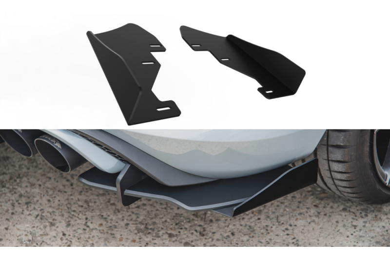 Maxton Design Street Pro Heckdiffusor Flaps für Ford Fiesta ST Mk8 Hochglanz schwarz