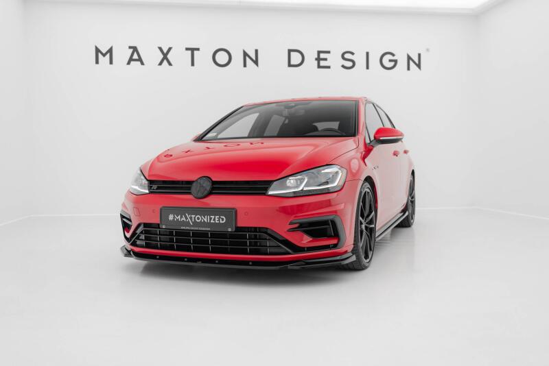 Maxton Design Frontlippe V.9 für VW Golf 7 R-Line / R Facelift ab 03/2017 Hochglanz schwarz