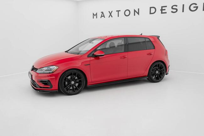 Maxton Design Seitenschweller (Paar) V.4 für VW Golf 7 R-Line / R / GTI Facelift ab 03/2017 Hochglanz schwarz